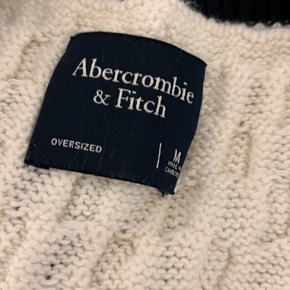 Abercrombie & Fitch White Sweater with Black and Red Accents - Picture 3 of 6